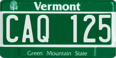 VT license plate CAQ125