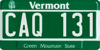 VT license plate CAQ131