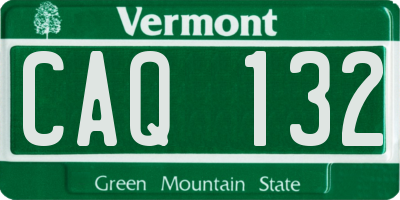 VT license plate CAQ132