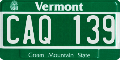 VT license plate CAQ139
