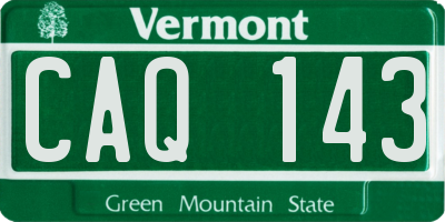 VT license plate CAQ143