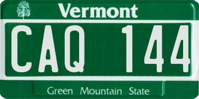VT license plate CAQ144