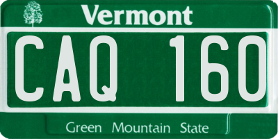VT license plate CAQ160
