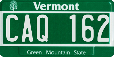 VT license plate CAQ162