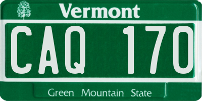 VT license plate CAQ170