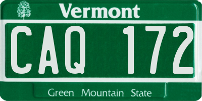 VT license plate CAQ172