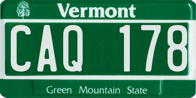 VT license plate CAQ178