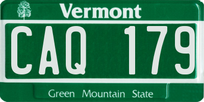 VT license plate CAQ179
