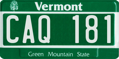 VT license plate CAQ181