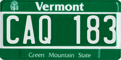VT license plate CAQ183