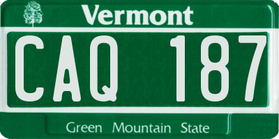 VT license plate CAQ187