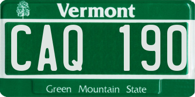 VT license plate CAQ190
