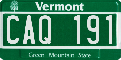 VT license plate CAQ191