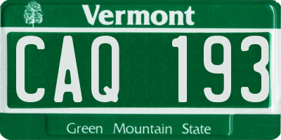 VT license plate CAQ193
