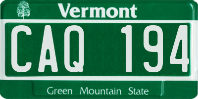 VT license plate CAQ194