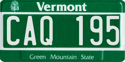 VT license plate CAQ195