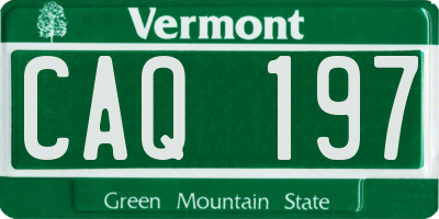 VT license plate CAQ197