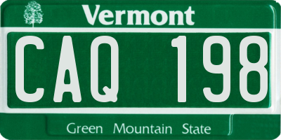 VT license plate CAQ198