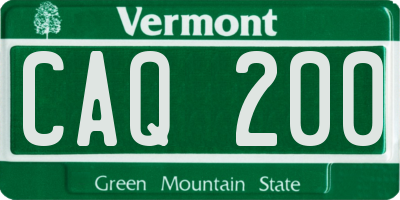VT license plate CAQ200