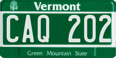 VT license plate CAQ202