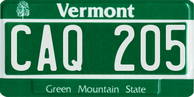 VT license plate CAQ205