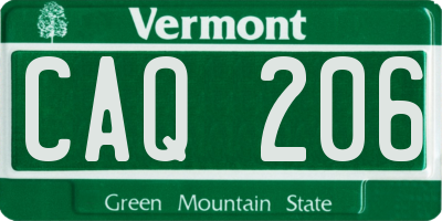 VT license plate CAQ206