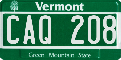 VT license plate CAQ208
