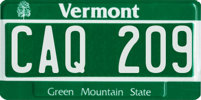 VT license plate CAQ209