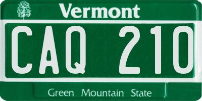 VT license plate CAQ210