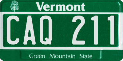 VT license plate CAQ211