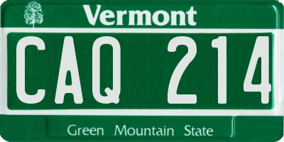 VT license plate CAQ214