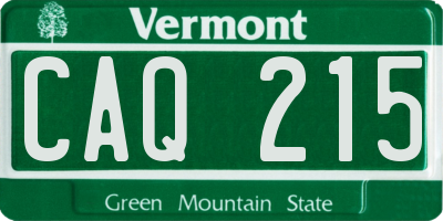 VT license plate CAQ215