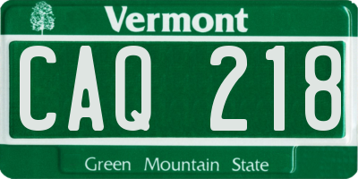 VT license plate CAQ218