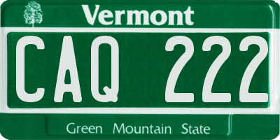 VT license plate CAQ222