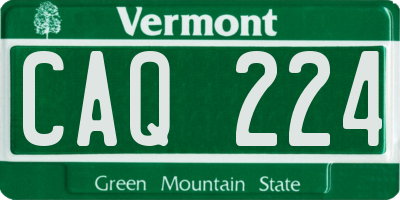VT license plate CAQ224