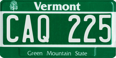 VT license plate CAQ225