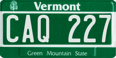 VT license plate CAQ227
