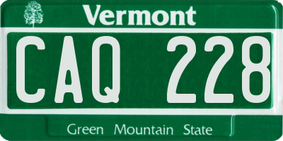 VT license plate CAQ228