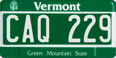 VT license plate CAQ229