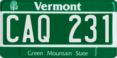 VT license plate CAQ231