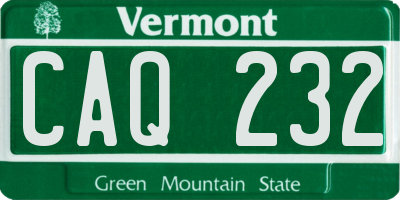 VT license plate CAQ232