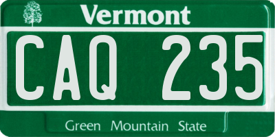 VT license plate CAQ235
