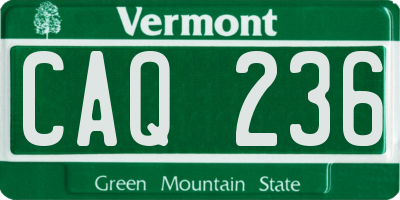 VT license plate CAQ236