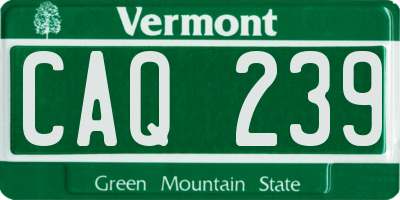 VT license plate CAQ239