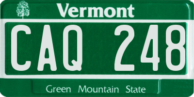 VT license plate CAQ248