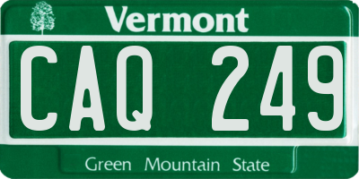 VT license plate CAQ249