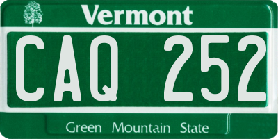 VT license plate CAQ252