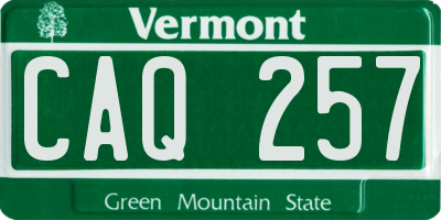 VT license plate CAQ257