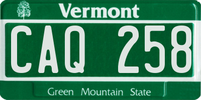 VT license plate CAQ258