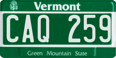 VT license plate CAQ259